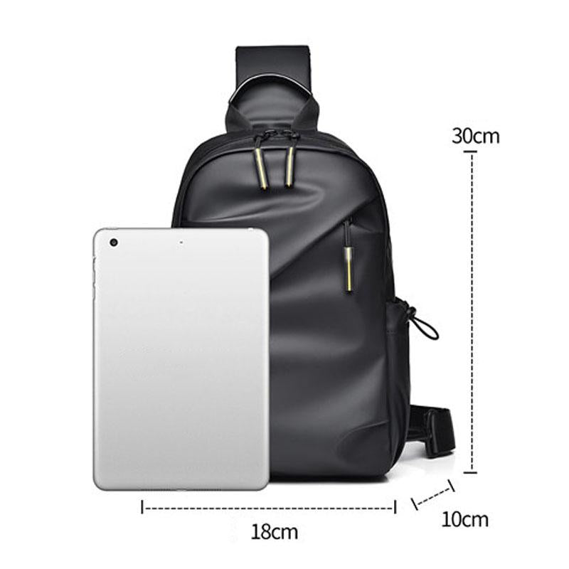 Large Capacity Waterproof Crossbody Chest Bag - Black