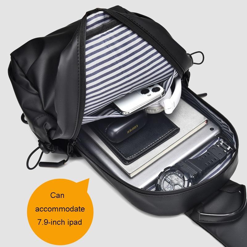 Large Capacity Waterproof Crossbody Chest Bag - Black