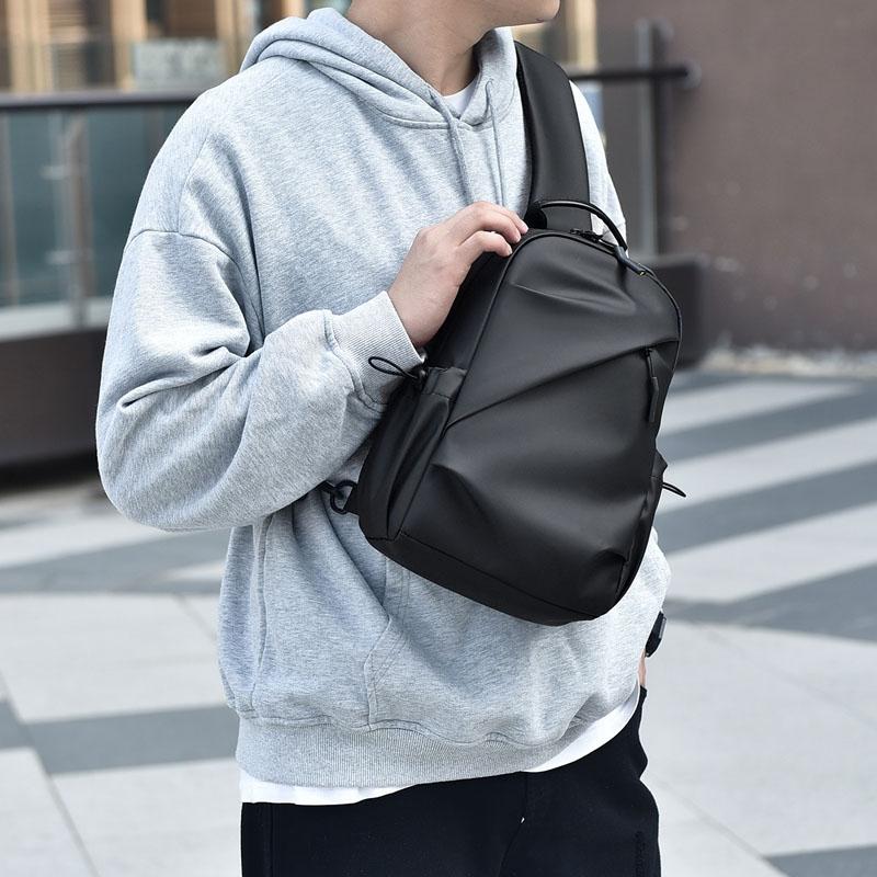 Large Capacity Waterproof Crossbody Chest Bag - Black