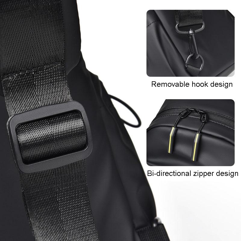 Large Capacity Waterproof Crossbody Chest Bag - Black