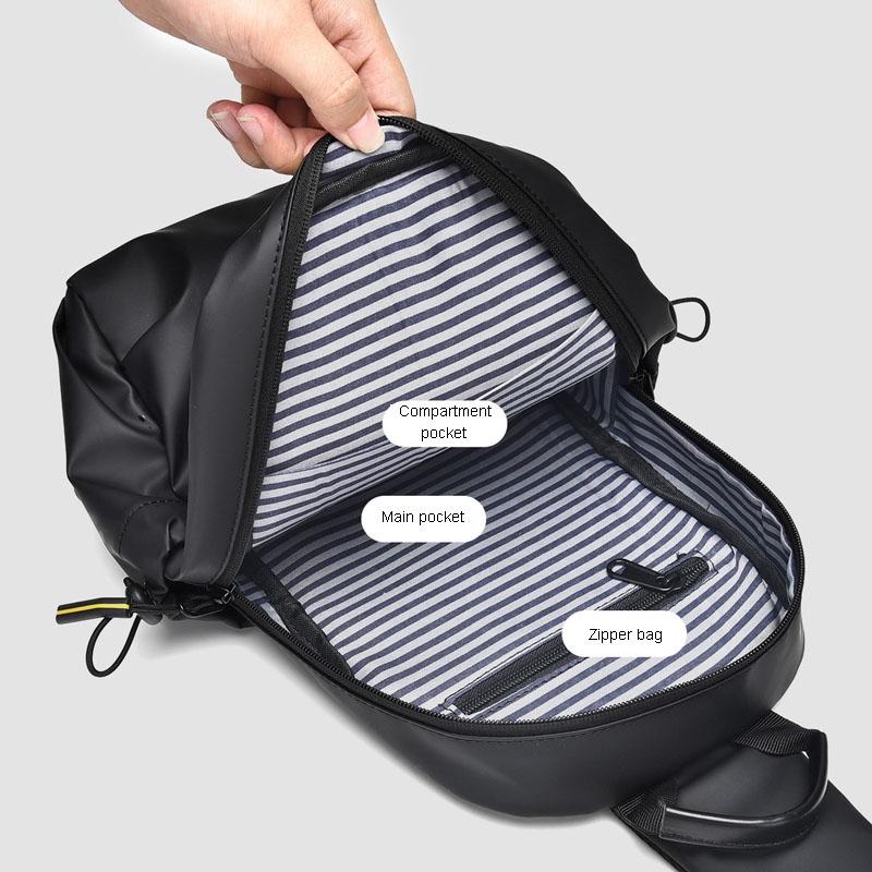 Large Capacity Waterproof Crossbody Chest Bag - Black