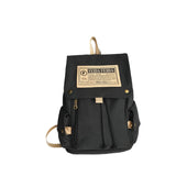 Large Capacity Canvas Backpack For Teens - Black