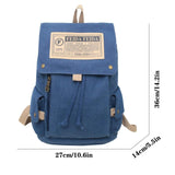 Large Capacity Canvas Backpack For Teens - Black