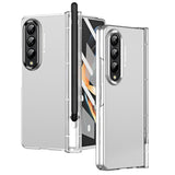 For Samsung Galaxy Z Fold4 5G Samsung Fold 4 Hinge Flip Case - Two Tone Contact Lens - Black