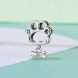 925 Sterling Silver Oxidized Paw Print Bracelet - Side View