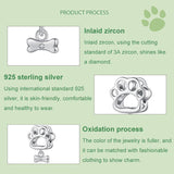 925 Sterling Silver Oxidized Paw Print Bracelet - Rear View