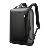 Waterproof Laptop Backpack With Usb Port - Large Capacity Lightweight Black - Front View