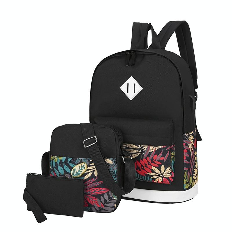 Versatile Student Backpack with Usb Port - College Style - Red
