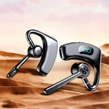 Bone Conduction Gaming Bluetooth Earphones with Noise Reduction - Black - Side View