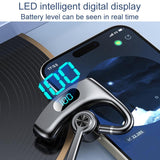 Bone Conduction Gaming Bluetooth Earphones with Noise Reduction - Black - Rear View