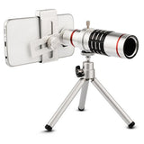 Universal Mobile Phone Telescope Lens with Clip - Ideal for Outdoor Shooting - 12X - Front View