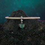 925 Sterling Silver Cross Skull Heart Bracelet Beaded Accessory - 45-Degree Angle