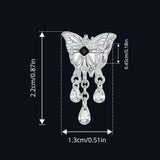 925 Sterling Silver Platinum Plated Butterfly Tassel Pendant - Side View