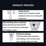925 Sterling Silver Platinum Plated Butterfly Tassel Pendant - Top-Down View