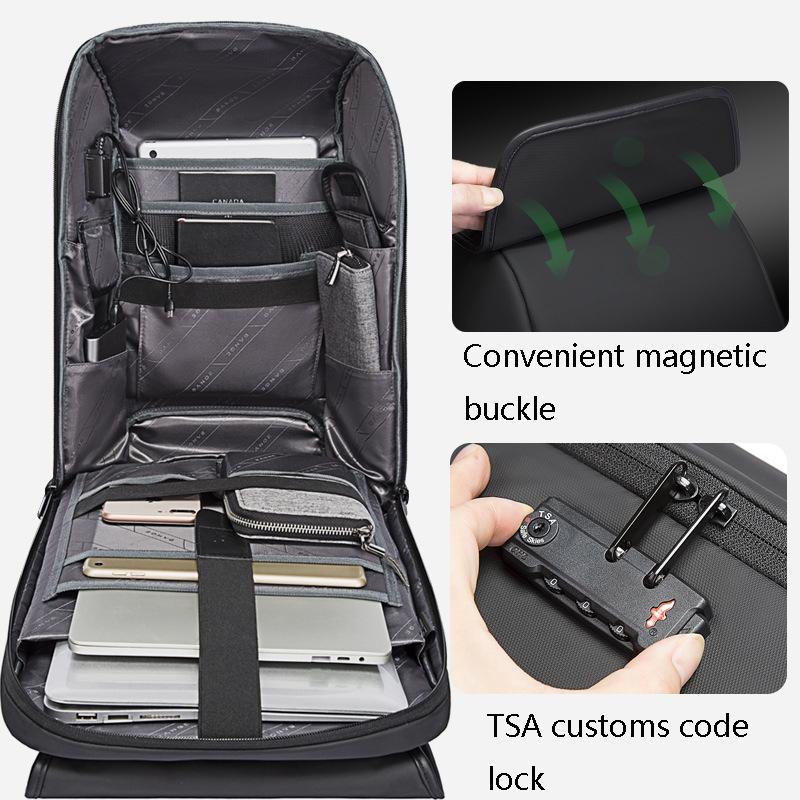 Men Anti-theft Backpack - Secure & Stylish - Black