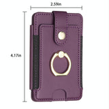Metal Ring Card Bag Sticker For Mobile Phones - Dark Purple