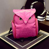 Women Owl Print Pu Backpack - Colourful and Stylish - Black - 45-Degree Angle
