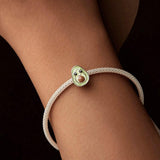 925 Sterling Silver Diy Cute Avocado Beads & Platinum - 45-Degree Angle
