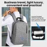 Anti Theft Usb Backpack For Business & School - Gray - Close-Up Angle