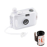 Retro Waterproof Camera with Disposable Film - Cute White Shell - Front View