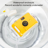 Retro Waterproof Camera with Disposable Film - Cute White Shell - Top-Down View