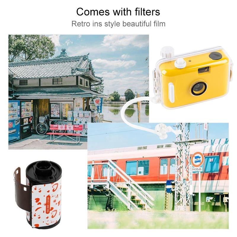 Retro Waterproof Camera with Disposable Film - Cute White Shell