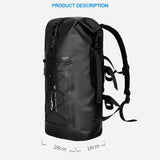 Waterproof 35L Outdoor Backpack Large Capacity Black - Top-Down View