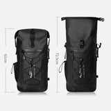 Waterproof 35L Outdoor Backpack Large Capacity Black - 45-Degree Angle