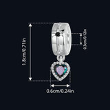 925 Sterling Silver Fantasy Love Beaded Pendant - Side View