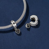 925 Sterling Silver Fantasy Love Beaded Pendant - 45-Degree Angle