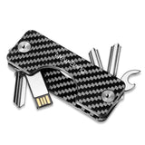 Carbon Fiber Key Bag For Men Multi Function Key Clip For Car Compact Key Storage - Front View