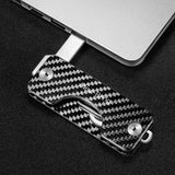 Carbon Fiber Key Bag For Men Multi Function Key Clip For Car Compact Key Storage - Rear View