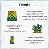 925 Sterling Silver Gradient Pineapple Diy Beads - Rear View