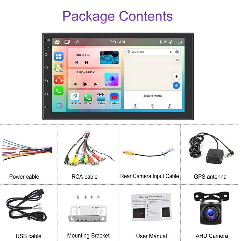 Universal Wireless Carplay Car Navigation Center - 13.0 Monitor - Standard 7Inch