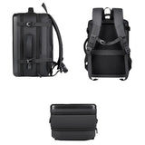 Waterproof Expandable Hard Shell Backpack with Usb Charging - Large Capacity Black - 161 Light Grey - Top-Down View