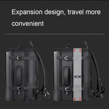 Waterproof Expandable Hard Shell Backpack with Usb Charging - Large Capacity Black - 161 Light Grey - 45-Degree Angle