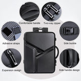 Waterproof Expandable Hard Shell Backpack with Usb Charging - Large Capacity Black - 161 Light Grey - Rear View