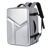Waterproof Expandable Hard Shell Backpack with Usb Charging - Large Capacity Black - 161 Light Grey - Extra Image