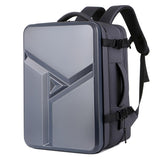Waterproof Expandable Hard Shell Backpack with Usb Charging - Large Capacity Black - 161 Light Grey - Extra Image