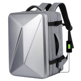 Waterproof Expandable Hard Shell Backpack with Usb Charging - Large Capacity Black - 161 Light Grey - Extra Image