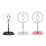 11 Inch Beauty Selfie Light With Desktop Bracket For Live Broadcast And Floor Use - Black - Side View