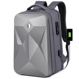 Waterproof Laptop Backpack with Usb Port - 17 Inch Capacity Password Lock - Black - Front View