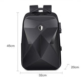 Waterproof Laptop Backpack with Usb Port - 17 Inch Capacity Password Lock - Black - 45-Degree Angle
