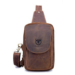 Retro Leather Shoulder Bag For Men Brown