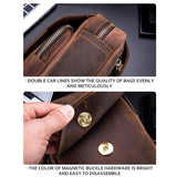 Retro Leather Shoulder Bag For Men Brown - Low Angle