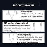 925 Sterling Silver Platinum Plated Note Safety Chain Pendant - Top-Down View