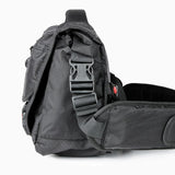 Waterproof Nylon Cycling Shoulder Bag Large Capacity Black - 45-Degree Angle