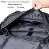 Waterproof Nylon Cycling Shoulder Bag Large Capacity Black - Rear View