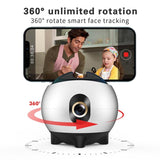 Smart Follow Shot Gimbal for Live Streaming - Rechargeable - White - Low Angle