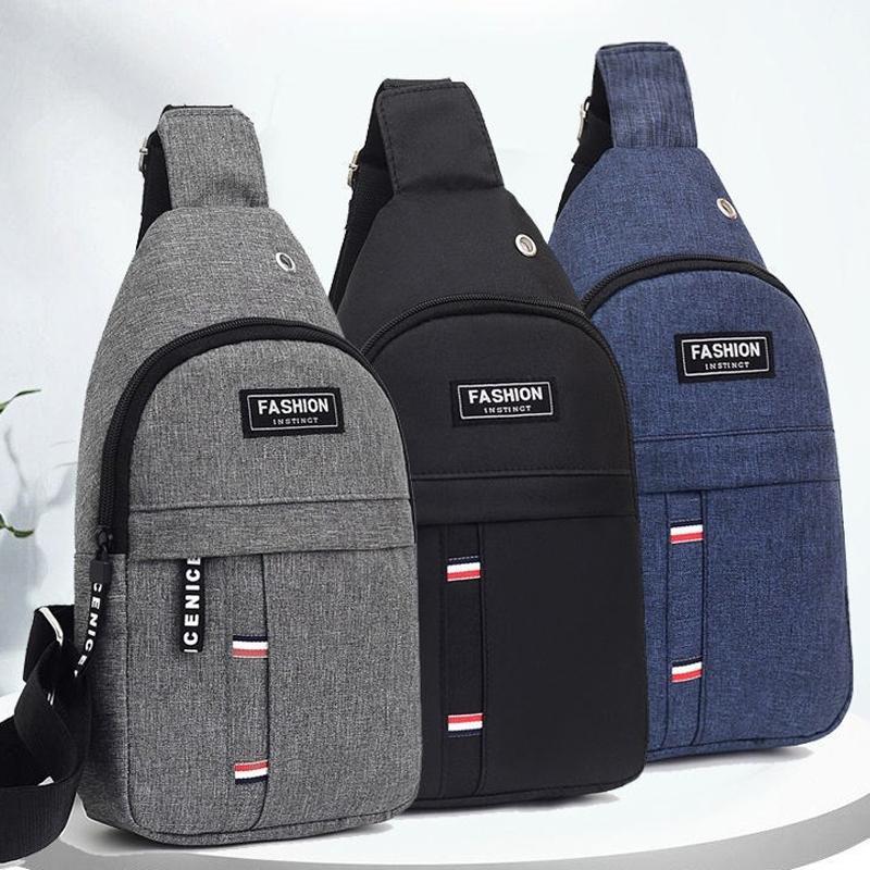 Canvas Crossbody Chest Bag For Men - Black